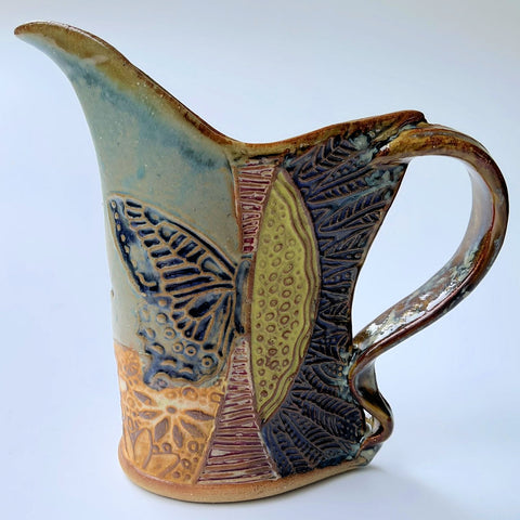 Butterfly Pottery Pitcher Microwave and Dishwasher Safe Tableware
