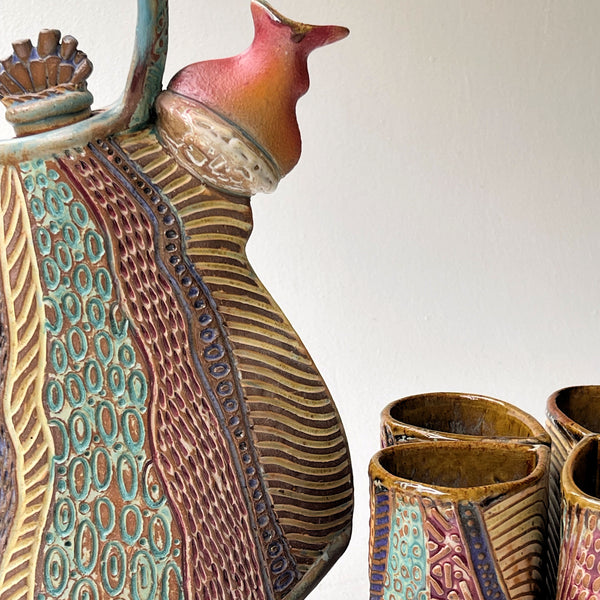 Handmade Artistic Teapot Unique Ceramic Pottery Tea Set