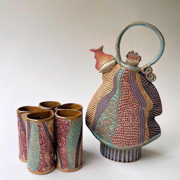 Handmade Artistic Teapot Unique Ceramic Pottery Tea Set