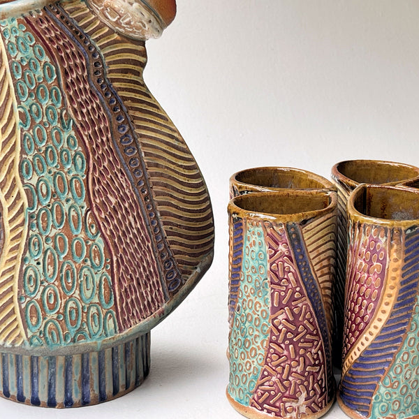Handmade Artistic Teapot Unique Ceramic Pottery Tea Set