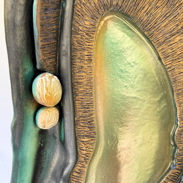 Handcrafted Ceramic Triptych Sculpture Unique Artistic Decor Eternal Ocean Rhythms