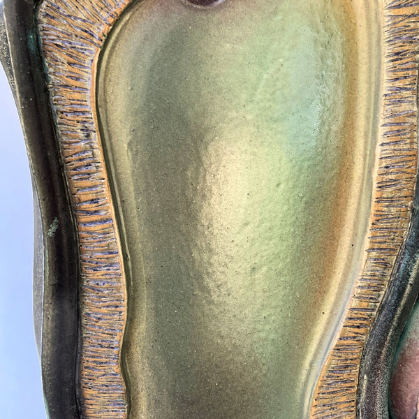 Handcrafted Ceramic Triptych Sculpture Unique Artistic Decor Eternal Ocean Rhythms