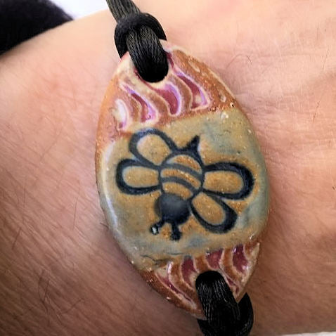 Honey Bee Marquise Shape Bracelet Focal Bead