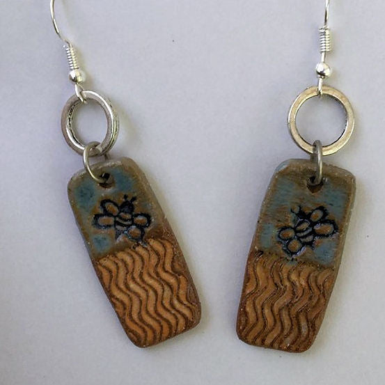 Bee Design clay earings