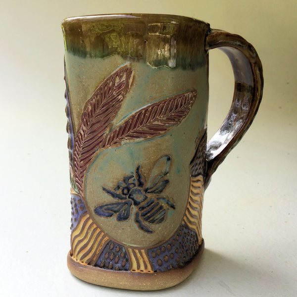 Bumblebee Pottery Ceramic Mug Handmade Artisan Coffee & Tea Cup – Perfect Gift for Nature and Insect Lovers