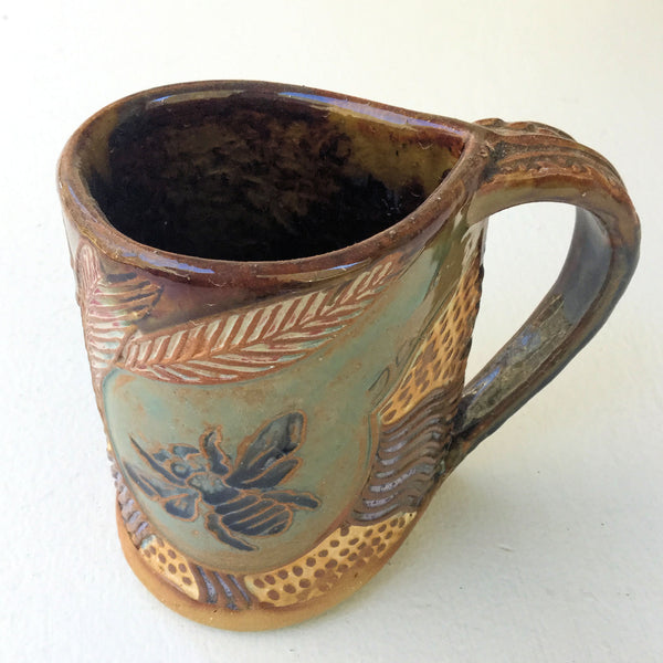 Bumblebee Pottery Ceramic Mug Handmade Artisan Coffee & Tea Cup – Perfect Gift for Nature and Insect Lovers