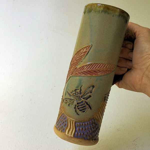 Bumblebee Pottery Ceramic Mug Handmade Artisan Coffee & Tea Cup – Perfect Gift for Nature and Insect Lovers