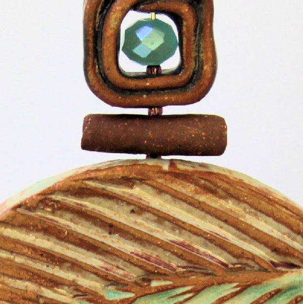 Bumble Bee Clay Pendant Necklace Handmade Pottery Honey Bee