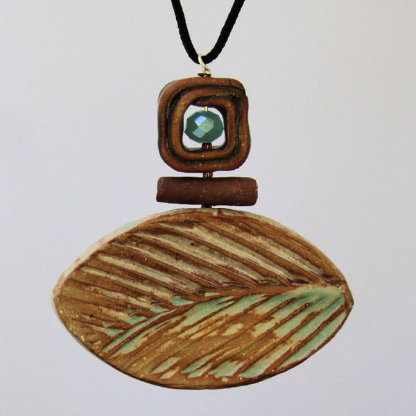 Bumble Bee Clay Pendant Necklace Handmade Pottery Honey Bee