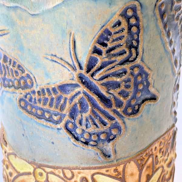 Butterfly Pottery Ceramic Coffee Mug, Handmade Artisan Coffee & Tea Cup – Perfect Gift for Nature and Insect Lovers