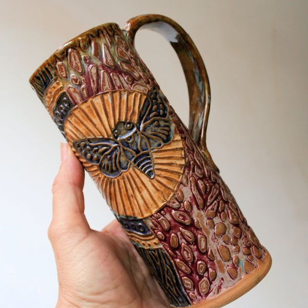 Cicada pottery Mug Coffee Cup Handmade Artisan Coffee & Tea Cup – Perfect Gift for Nature and Insect Lovers
