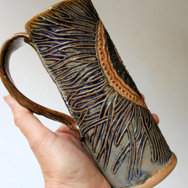 Cicada pottery Mug Coffee Cup Handmade Artisan Coffee & Tea Cup – Perfect Gift for Nature and Insect Lovers