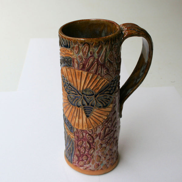 Cicada pottery Mug Coffee Cup Handmade Artisan Coffee & Tea Cup – Perfect Gift for Nature and Insect Lovers