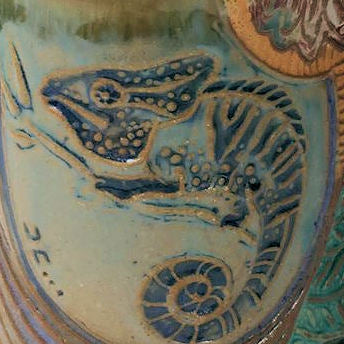 Chameleon  Pottery Mug Handmade Artisan Coffee & Tea Cup – Perfect Gift for Nature and ChameleonLovers