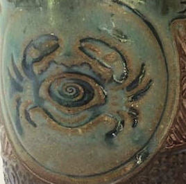 Crab Pottery Mug Coffee Cup Handmade Stoneware Tableware 12 oz