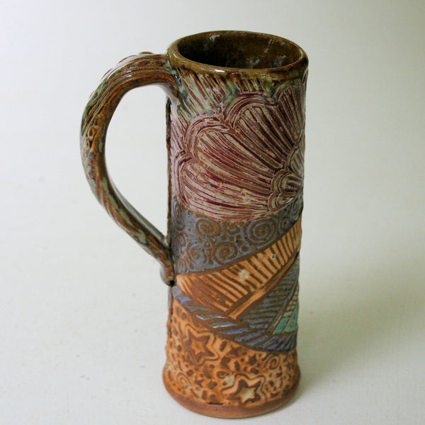 Dice Travel Pottery Ceramic Mug Handmade Artisan Coffee & Tea Cup – Perfect Gift for Nature and Gamers