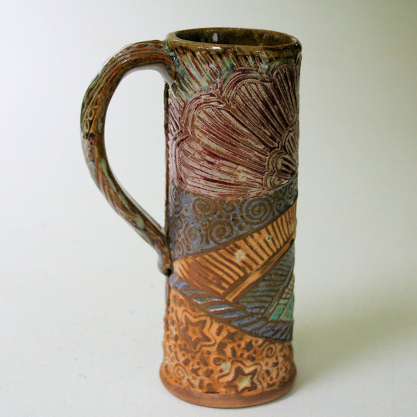 Dice Travel Pottery Ceramic Mug Handmade Artisan Coffee & Tea Cup – Perfect Gift for Nature and Gamers