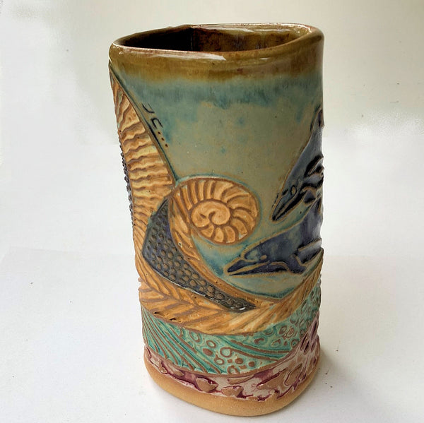 Dolphin Coffee Ceramic Cup Handmade Artisan Coffee & Tea Cup – Perfect Gift for Nature and Aquatic Lovers
