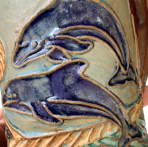 Dolphin Coffee Ceramic Cup Handmade Artisan Coffee & Tea Cup – Perfect Gift for Nature and Aquatic Lovers