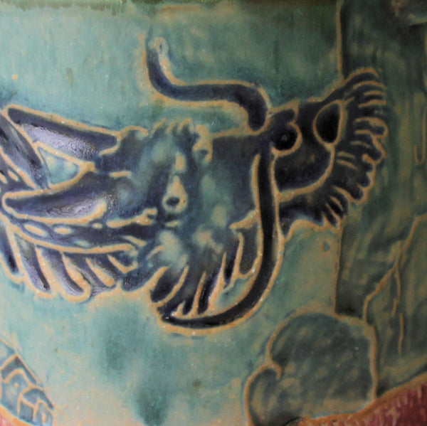 Dragon Pottery Ceramic Mug Handmade Artisan Coffee & Tea Cup – Perfect Gift for Nature and Dragon Lovers