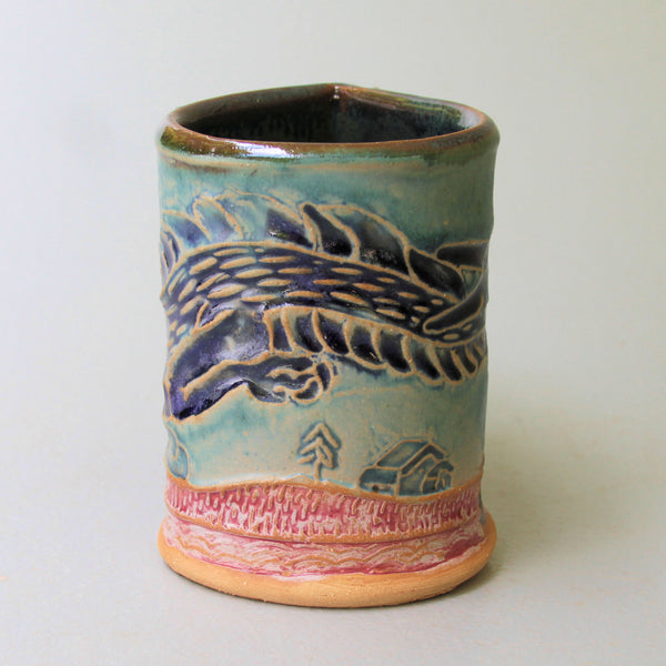 Dragon Pottery Ceramic Mug Handmade Artisan Coffee & Tea Cup – Perfect Gift for Nature and Dragon Lovers