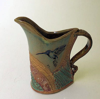 Hummingbird Pottery Pitcher Microwave and Dishwasher Safe Tableware