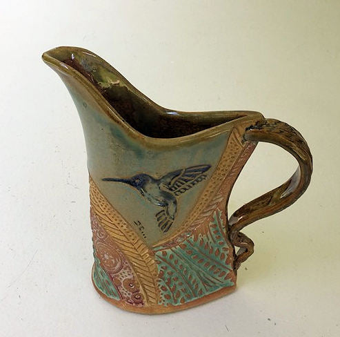 Hummingbird Pottery Pitcher Microwave and Dishwasher Safe Tableware