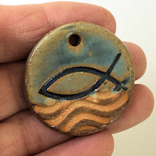Ichthys Symbol Focal Bead Circle