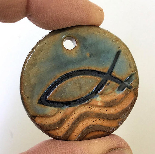 Ichthys Symbol Focal Bead Circle