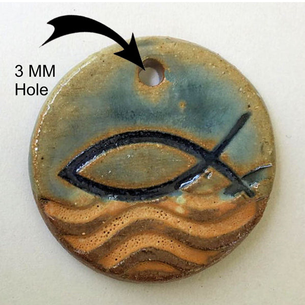 Ichthys Symbol Focal Bead Circle
