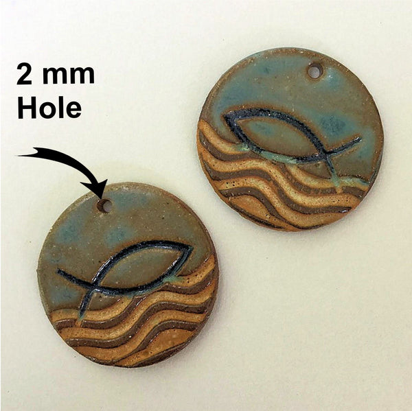 Ichthys Symbol Earring Beads - set of two