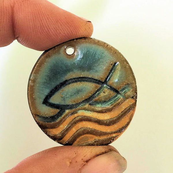 Ichthys Symbol Earring Beads - set of two