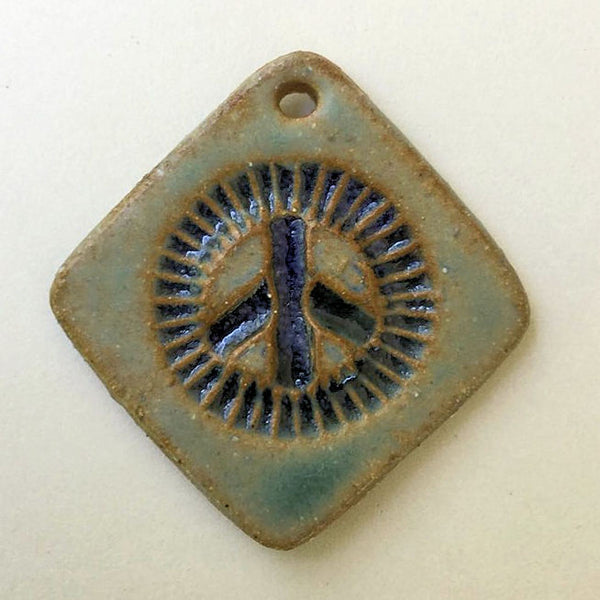 Peace Sign Focal Bead Diamond