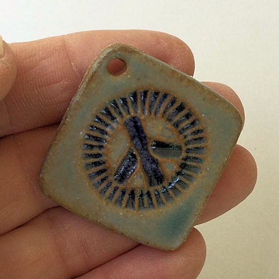 Peace Sign Focal Bead Diamond