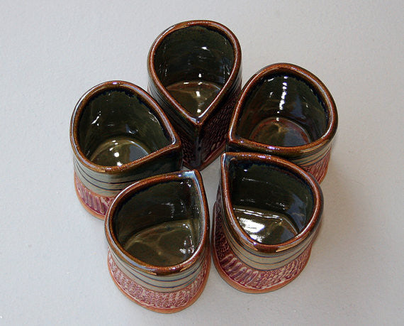 Stoneware Saki Set with 5 cups