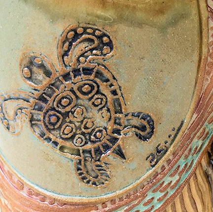 Stoneware Sea Turtle Pitcher, handmade, ceramics, pottery