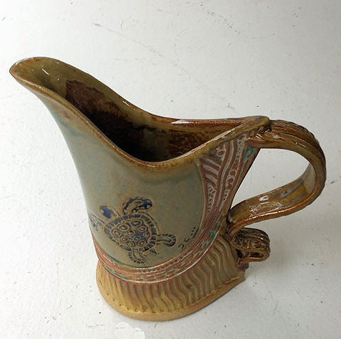 Stoneware Sea Turtle Pitcher, handmade, ceramics, pottery
