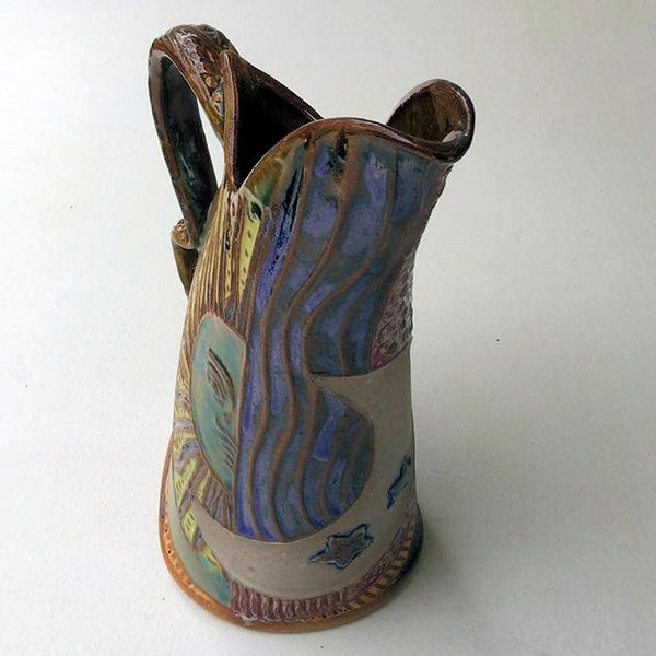 Sun & Moon Design with Five Tumblers, Pottery, Dishwasher Safe, Pottery, Ceramics