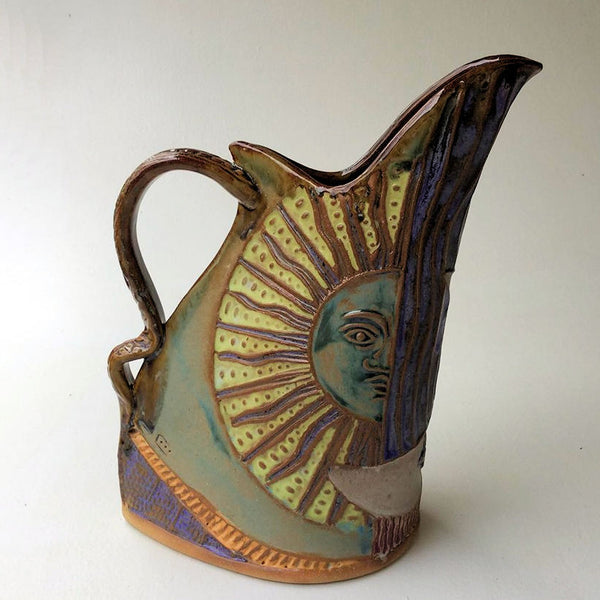 Sun & Moon Design with Five Tumblers, Pottery, Dishwasher Safe, Pottery, Ceramics