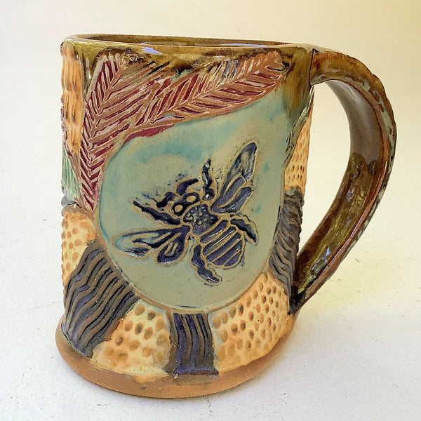 Bumblebee Pottery Ceramic Mug Handmade Artisan Coffee & Tea Cup – Perfect Gift for Nature and Insect Lovers