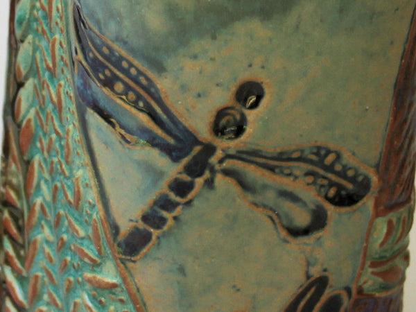 Dragonfly Pottery Ceramic Mug, Handmade Artisan Coffee & Tea Cup – Perfect Gift for Nature and Insect Lovers