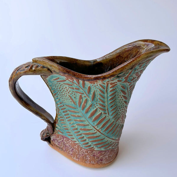 Tropical Foliage Pottery Pitcher