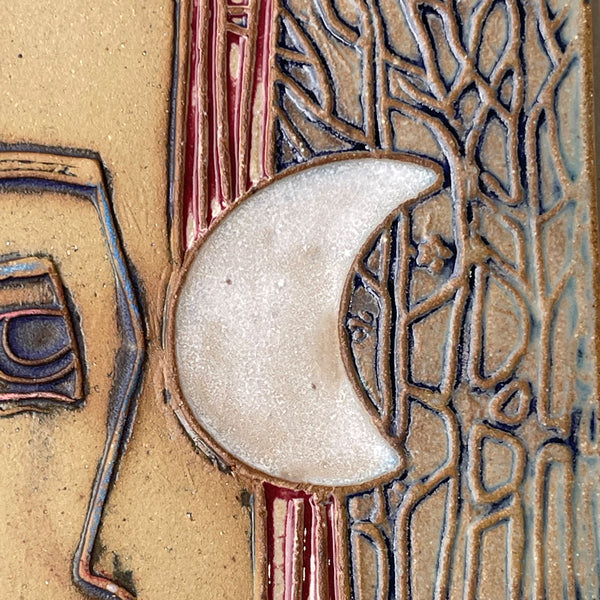 Modern Abstract Face – Ceramic Pottery Wall Hanging