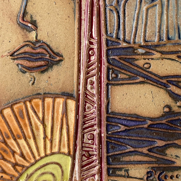 Modern Abstract Face – Ceramic Pottery Wall Hanging