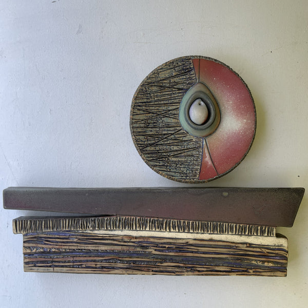 Abstract Ceramic Wall Art Two Sections