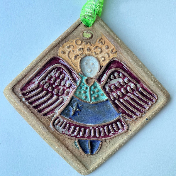 Christmas Angel Pottery Ceramic Handmade Ornament Unique Holiday Decor