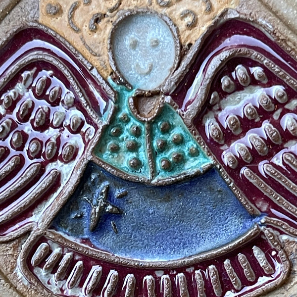 Christmas Angel Pottery Ceramic Handmade Ornament Unique Holiday Decor