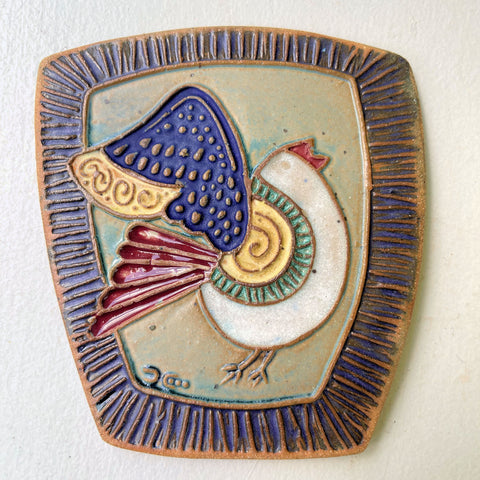 Whimsical Bird Pottery Wall Hanging – Handcrafted Ceramic Art