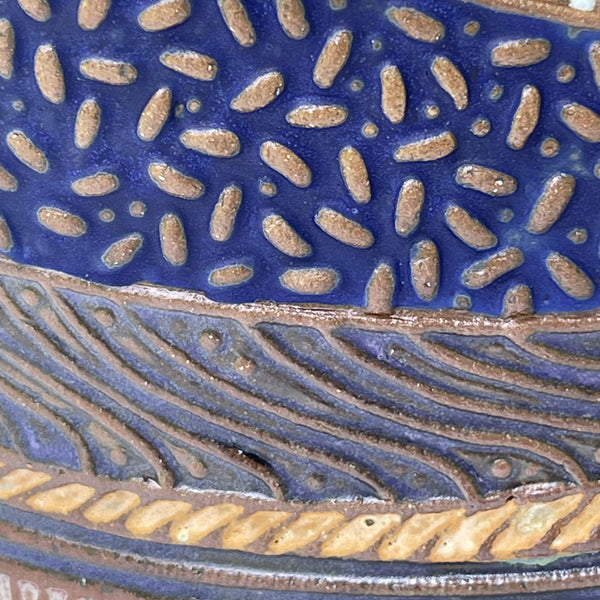 Dolphin Pottery Vessel with Lid