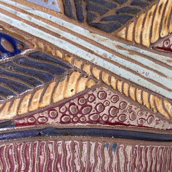 Dolphin Pottery Vessel with Lid